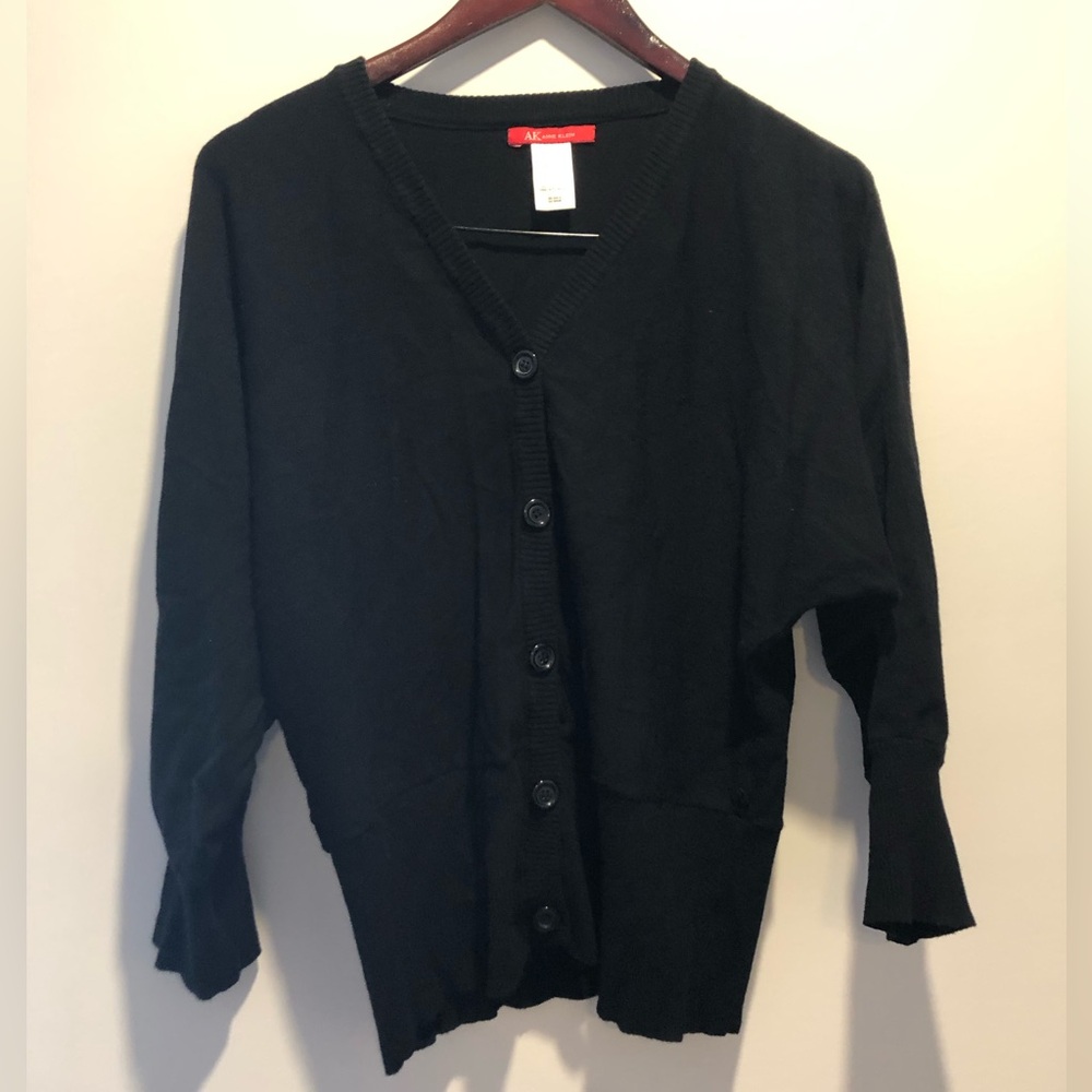 Anne Klein Black Button-Up Cardigan